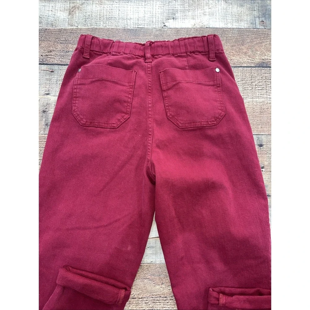 Judy Blue Garment Dyed Scarlet Red‎  Drawstring Denim Jogger Sz 3(2215)